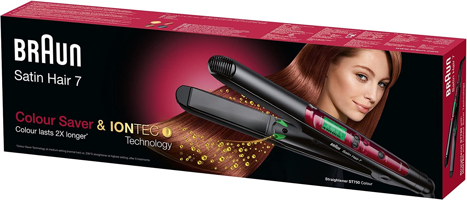 Braun Satin Hair 7 ST750 Hair Straightener With Color Saver And IONTEC Technology